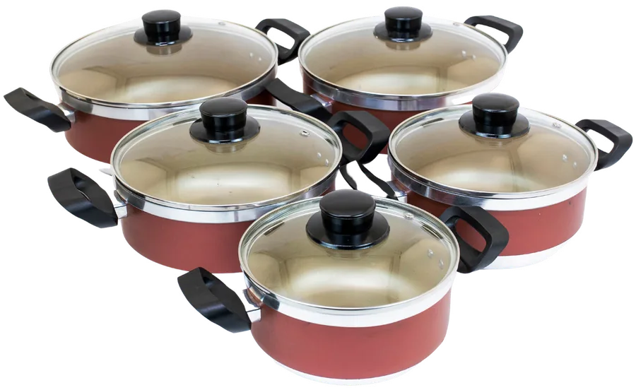 Jogo de caçarolas antiaderentes cereja creme da Continental